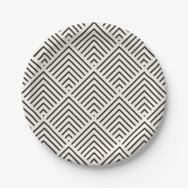 Black and white geometric pattern with overlapping pappteller