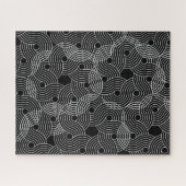 Black and White Geometric Spiral Illusion Puzzle (Horizontal)