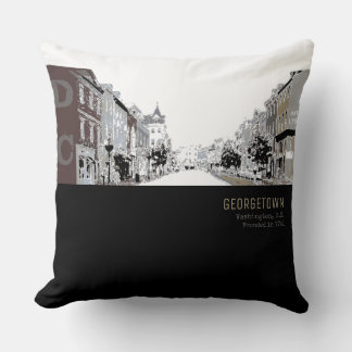 Black and White Georgetown Washington DC Kissen