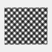 Black and White Gingham Check Fleece Blanket (Vorderseite (Horizontal))