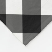 Black and White Gingham Check Fleece Blanket (Ecke)