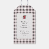 Black and White Gingham Plaid Custom Christmas Geschenkanhänger (Vorderseite)