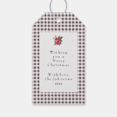 Black and White Gingham Plaid Custom Christmas Geschenkanhänger (Rückseite)