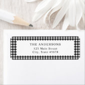 Black and White Gingham Return Address (Insitu)