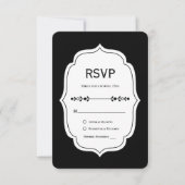 black and white gingham wedding RSVP Cards (Vorderseite)
