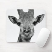 Black and White Giraffe Photograph Mousepad (Mit Mouse)
