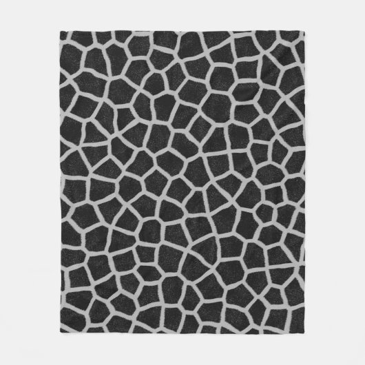 Black and White Giraffe Print Fleecedecke (Vorderseite)