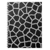 Black and White Giraffe Print Monogram Notizblock (Vorderseite)