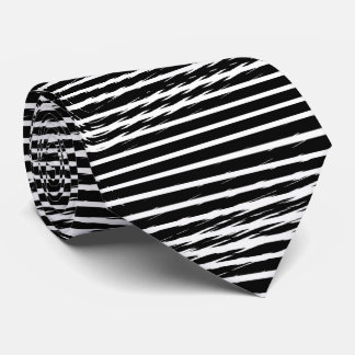 Black and White Glitchy Signal Stripes  Krawatte