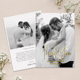 Black and White Gold Foil Wedding Danke Card Folieneinladung