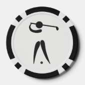 Black and White Golf Ball Marker Golf Player Pokerchips (Rückseite)