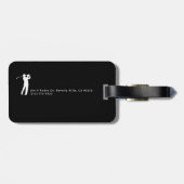 Black and White Golfer Name Gepäckanhänger (Rückseite horizontal)
