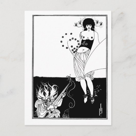 Black and white goth gothic art new Salome Postkarte (Vorderseite)