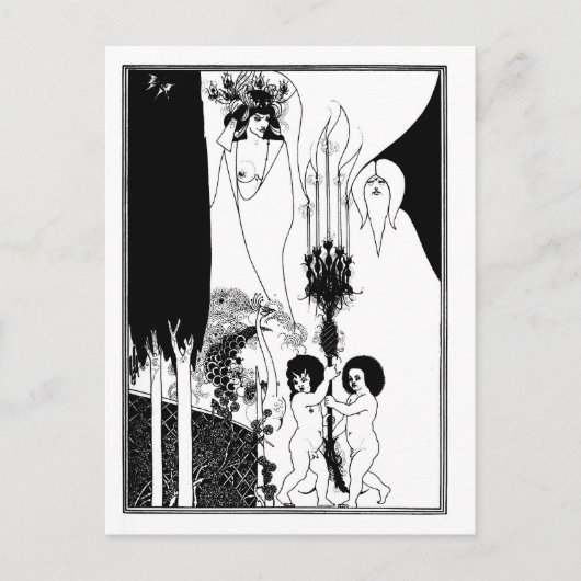 Black and white goth gothic art new Salome Postkarte (Vorderseite)