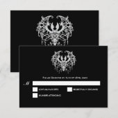 Black and white Gothic Halloween Wedding RSVP Card Karte (Vorne/Hinten)