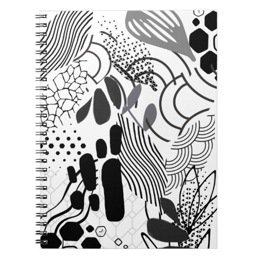 Black and white & gradient abstract graphic note notizblock (Vorderseite)