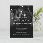 Black and White Gradient Wedding Invitation Einladung (Stehend Vorderseite)