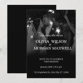 Black and White Gradient Wedding Invitation Einladung (Vorne/Hinten)
