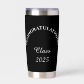 Black and White Graduate Thermos Thermobecher (Rückseite)