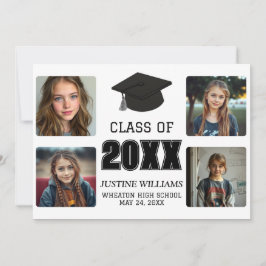 Black and White Graduation Ankündigung
