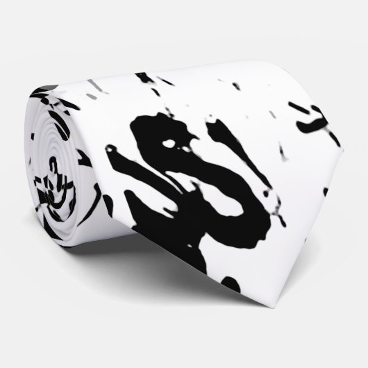 Black and White Graffiti Abstract Collage Krawatte (Gerollt)