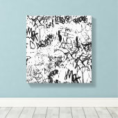 Black and White Graffiti Abstract Collage Leinwanddruck (Insitu (Holzboden))