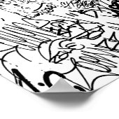 Black and White Graffiti Abstract Collage Poster (Ecke)