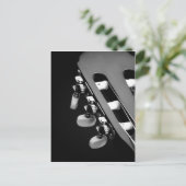Black and White Guitar Head Postkarte (Stehend Vorderseite)