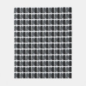Black and White Half Heart Modern Fine Art Fleecedecke (Vorderseite)