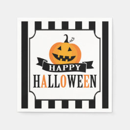 Black and White Halloween Cocktail Napkin Serviette