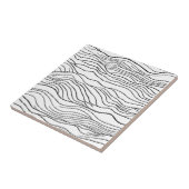 Black and White Hand-Drawn Wavy Line Pattern Fliese (Seite)
