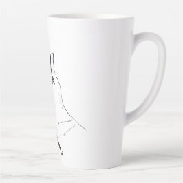 black and white hand on coffee mug milchtasse