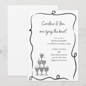 Black and White Handwritten Couple Wedding Shower Einladung (Vorne/Hinten)