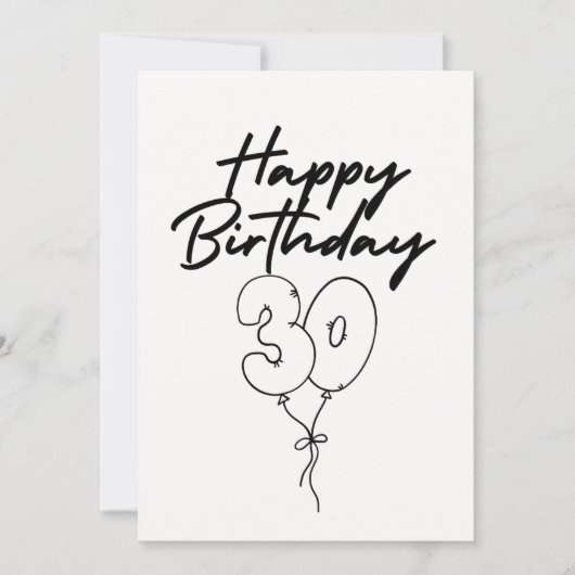 BLACK AND WHITE HAPPY BIRTHDAY CARD (Vorderseite)