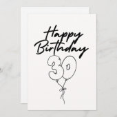 BLACK AND WHITE HAPPY BIRTHDAY CARD (Vorne/Hinten)