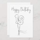 BLACK AND WHITE HAPPY BIRTHDAY CARD (Vorne/Hinten)