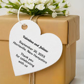 Black and White Heart Shape Wedding Favor Tags Geschenkanhänger