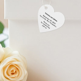 Black and White Heart Shape Wedding Favor Tags Geschenkanhänger