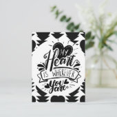 Black and White Hearts Quote Valentines Day    Postkarte (Stehend Vorderseite)