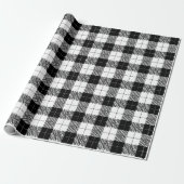 Black and White Herringbone Wrapping Paper Geschenkpapier (Ungerollt)