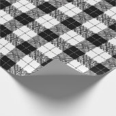 Black and White Herringbone Wrapping Paper Geschenkpapier (Ecke)