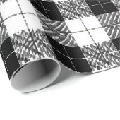 Black and White Herringbone Wrapping Paper Geschenkpapier (Rolleneckpunkt)