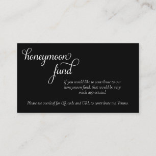Black and White Honeymoon Fund Enclosure Card Begleitkarte