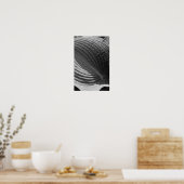 Black and White Hosta Leaf Poster (Küche)