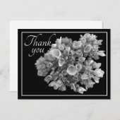 Black and White Hydrangea Bouquet Vielen Dank Postkarte (Vorne/Hinten)