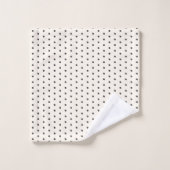 Black and White Ivory Polka Dot Pattern Retro  Badhandtuch Set (Waschlappen)