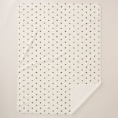 Black and White Ivory Polka Dot Pattern Retro Sherpadecke (Vorderseite)