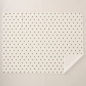 Black and White Ivory Polka Dot Pattern Retro Sherpadecke (Vorderseite (Horizontal))
