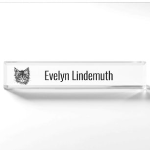 Black and White Kitten Face Personal Namensplakette