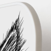 Black and White Kitten Face Personal Pickleball Schläger (Linke Seite)